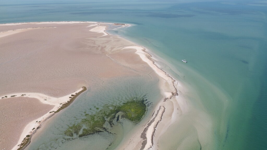 drone shot of banc d’arguin – mauritania’s hidden island paradise