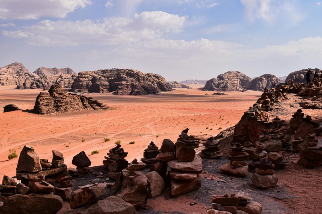 Explore the breathtaking rock formations of Wadi Rum, a UNESCO World Heritage site in Jordan