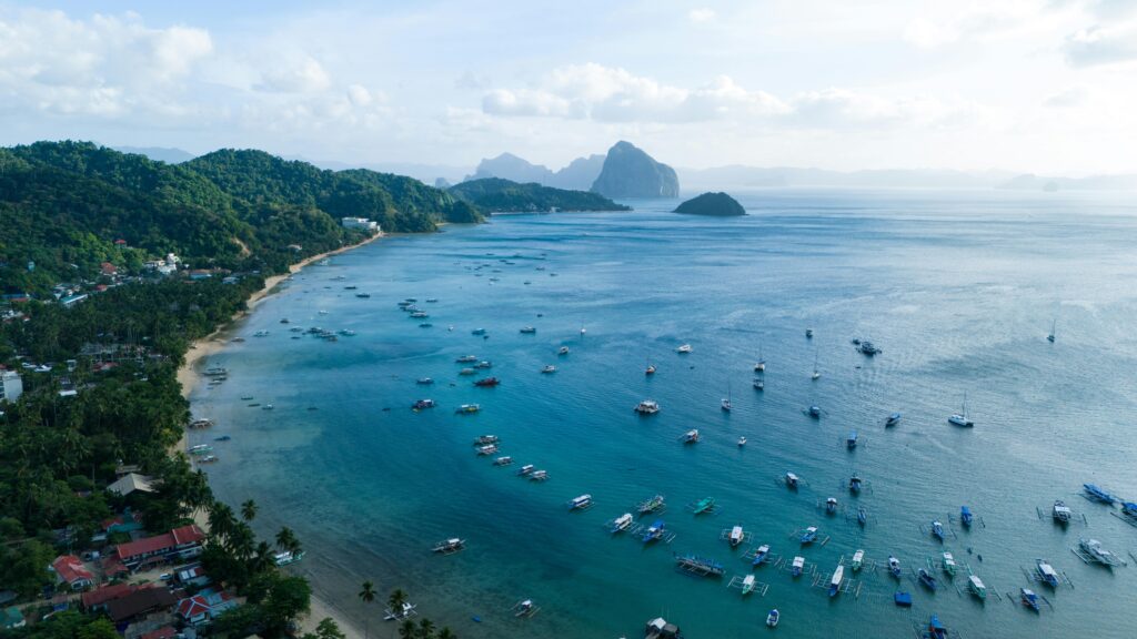 Stunning aerial view of El Nido