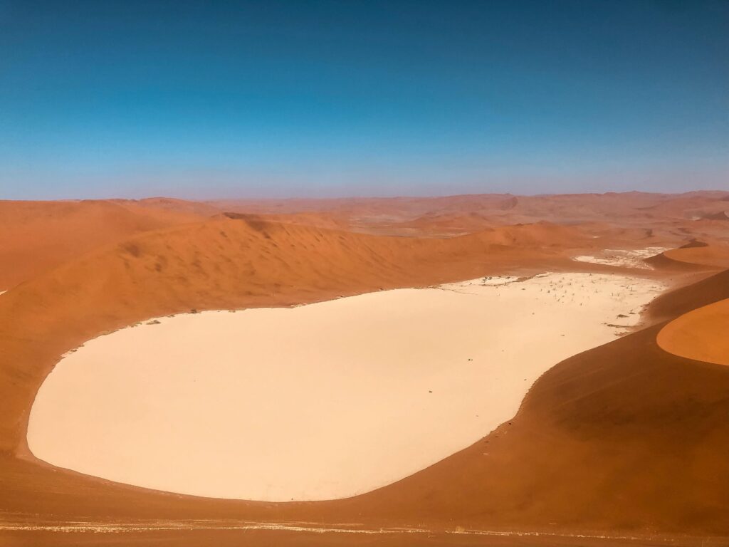 Stunning aerial view of Sossusvlei in Namibia
