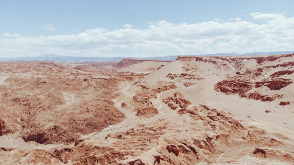 Stunning aerial shot of the Atacama Desert